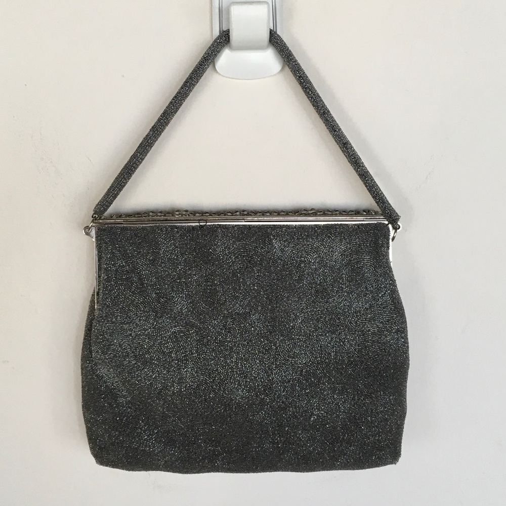 Elegant Gray Beaded Women's Handbag - Picture 2 of 5